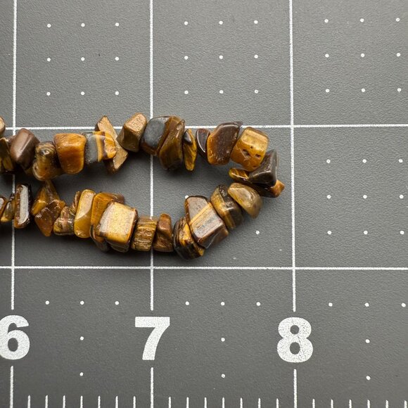 Tigers Eye Chip Bead Necklace With Sterling Silver Clasp - Picture 7 of 7